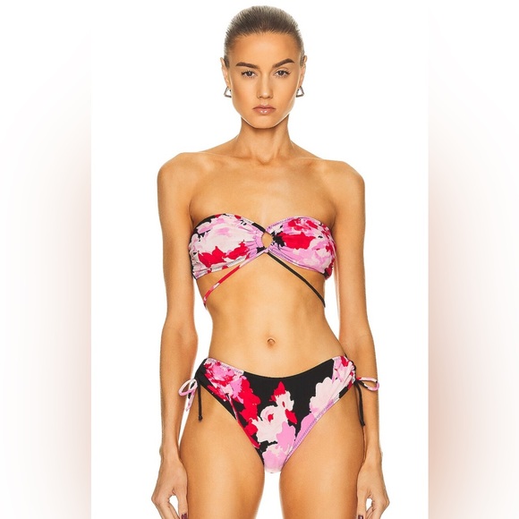 Norma Kamali floral bouquet Jason bikini top & bottoms Set size S - Picture 12 of 12